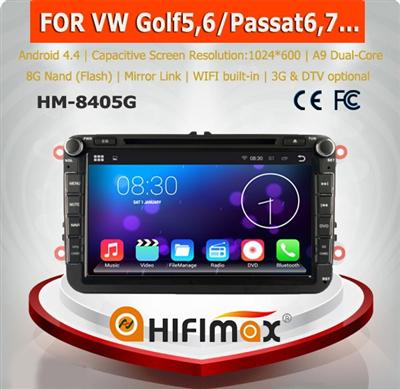 HIFIMAX Android 4.4.4 quad core 16G touch screen car radio gps for vw golf iv / polo car audio system for vw polo car radio