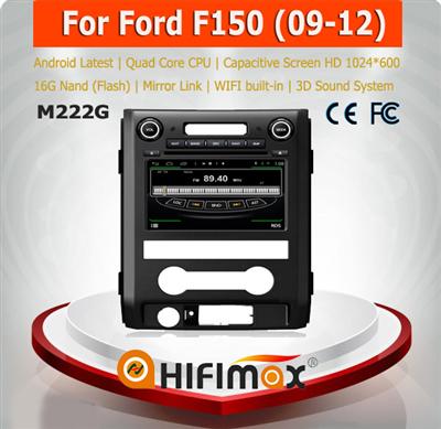 HIFIMAX Android 4.4.4 car multimedia for Ford F150 2009-2012 with 4 Core CPU 16G Hard disk HD1024*600 capacitive screen