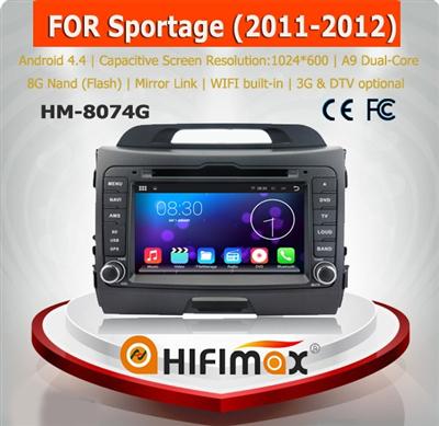 HIFIMAX 7'' Android 4.4.4 for kia sportage car dvd gps navigation system bluetooth DVD wifi 3G OBD2 16GB Quad-core