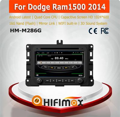 HIFIMAX Android car dvd radio for Dodge Ram1500 2014 with 4 Core CPU 16G Hard disk HD1024*600