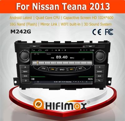 HIFIMAX S160 Android 4.4.4 car dvd player for Nissan Teana 2013 with built in wifi bluetooth TV BOX