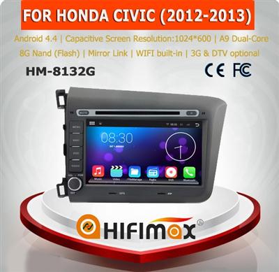 HIFIMAX Android 4.4.4 touch screen car stereo for honda civic car radio gps for honda civic 2012 Bluetooth dvd Quad-core