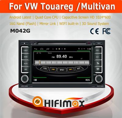 Hifimax S160 series android 4.4.4 car dvd for VW TOUAREG/MULTIVAN with 4 Core CPU 16G Hard disk HD1024*600 capacitive screen