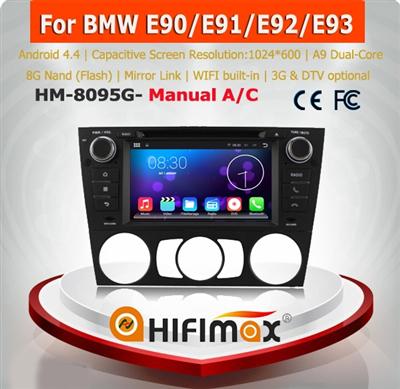 HIFIMAX Android 4.4.4 For BMW E91 E90 E91 E93 Car Audio car navigation gps 16GB high definition 1024*600 Quad-core