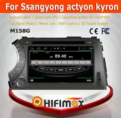 HIFIMAX Android 4.4.4 car dvd player for SsangYong Actyon Kryon WITH Capacitive screen 1080P16G ROM WIFI 3G INTERNET DVR SUPPORT