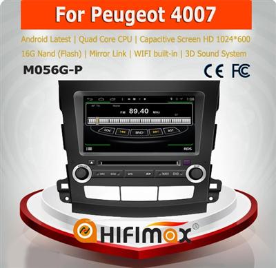 HIFIMAX Android 4.4.4 quad core 16G car radio for Peugeot 4007 car stereo car multimedia system touch screen HD 1024*600