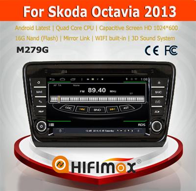 HIFIMAX Android 4.4.4 car dvd player for Skoda Octavia 2013 dvd gps navigation system