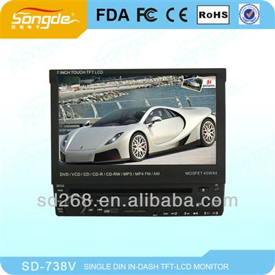 one din car dvd/cd with USB,SD,MP3/MP4,FM,AUX IN