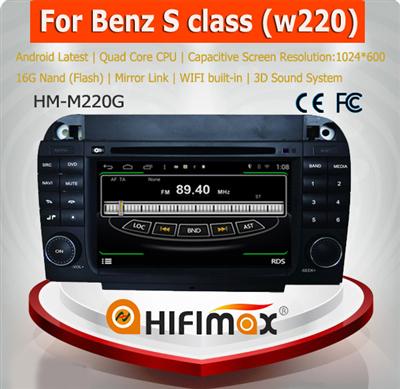 HIFIMAX Android 4.4.4 car radio dvd gps navigation system For Mercedes-Benz S class WITH Capacitive screen+HD1024*600 Resolution