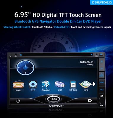 Newest XTRONS 6.95inch HD Digital touch Screen double din universal car dvd player