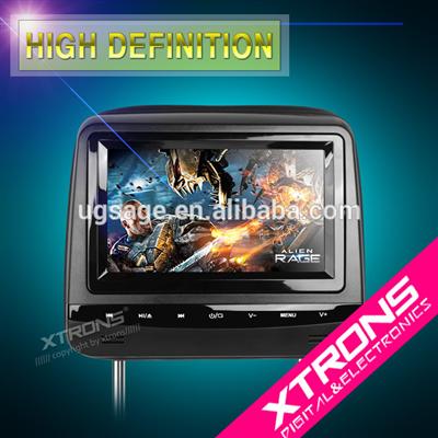 Xtrons HD728 2X7" 7 inch TFT screen headrest dvd player with AUX IN OUT FM IR transmitter 32 bit games