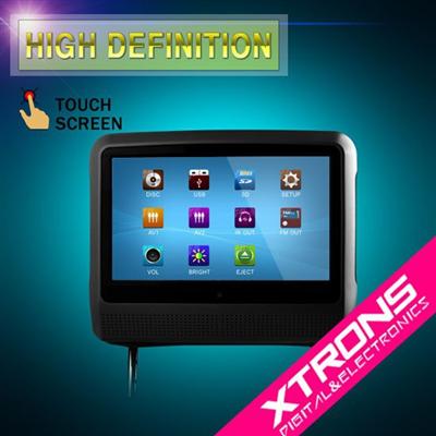 HD906T_black - 2x9" Digital Touch Screen Detachable Headrest DVD player