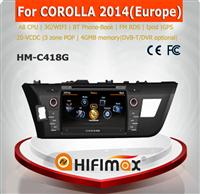 Hifimax TOYOTA COROLLA 2014(Europe) car gps navigation system toyota terios car dvd gps with daihatsu terios accessories