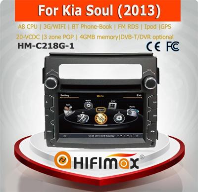 Hifimax car dvd car radio gps navigation for KIA SOUL 2013 WITH A8 CHIPSET DUAL CORE 1080P V-20 DISC WIFI 3G INTERNET DVR