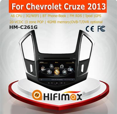 Hifimax car dvd gps navigation for CHEVROLET CRUZE 2013 WITH A8 CHIPSET DUAL CORE 1080P V-20 DISC WIFI 3G INTERNET DVR