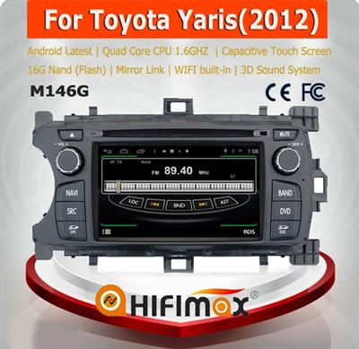 HIFIMAX Android 4.4.4 automobile dvd gps for Toyota Yaris car navigation for Toyota Yaris with car accessories