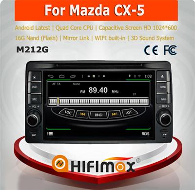 Hifimax S160 series car navigation for Mazda CX-5 with 4 Core CPU 16G Hard disk HD1024*600 capacitive screen android 4.4.4