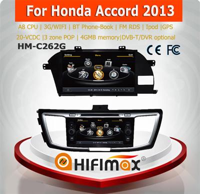 Hifimax car navigation FOR America Honda Accord (2013-2014) WITH A8 CHIPSET DUAL CORE 1080P V-20 DISC WIFI 3G INTERNET DVR