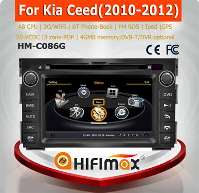 Hifimax car dvd gps for Kia Ceed(2010-2012)/VENGA WITH A8 CHIPSET DUAL CORE 1080P V-20 DISC WIFI 3G INTERNET DVR SUPPORT