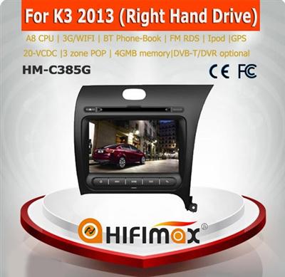 Hifimax s100 gps car navigation system for KIA K3 2013 (Right Hand Drive) WITH A8 CHIPSET DUAL CORE 1080P V-20 DISC WIFI 3G