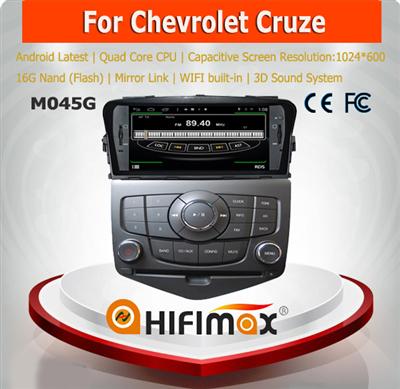 HIFIMAX 7'' Android 4.4.4 auto radio gps car dvd for chevrolet cruze high definition 1024*600,16GB,Quad-core