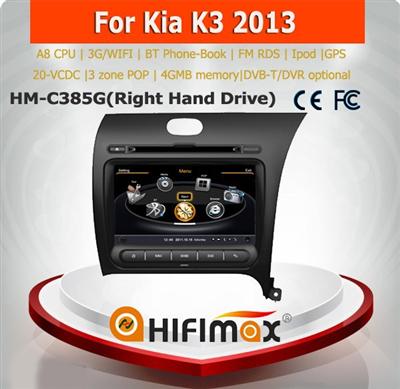 Hifimax car gps navigator for kia cerato Kia K3 2013 car dvd gps (Right Hand Drive)