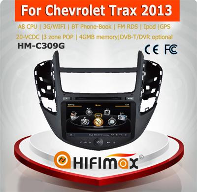 Hifimax car dvd for CHEVROLET TRAX(2013) WITH A8 CHIPSET DUAL CORE 1080P V-20 DISC WIFI 3G INTERNET DVR CAMERA SUPPORT