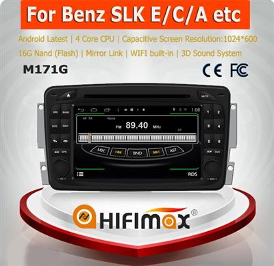 HIFIMAX Android 4.4.4 quad cored 16G car radio dvd gps navigation for Mercedes-Benz CLK class WITH HD screen 1024*600 Resolution