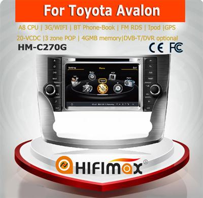 Hifimax car navigatior FOR Toyota Avalon car dvd player WITH A8 CHIPSET DUAL CORE 1080P V-20 DISC WIFI 3G