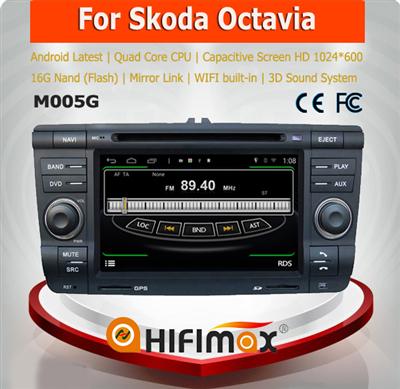 Hifimax S160 series car gps android 4.4.4 car dvd for Skoda Octavia with 4 Core CPU 16G Hard disk HD1024*600 capacitive screen