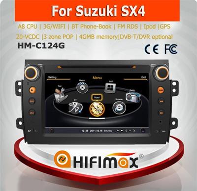 Hifimax car dvd audio navigation system FOR Suzuki SX4 2006-2012 WITH A8 CHIPSET DUAL CORE 1080P V-20 DISC WIFI 3G INTERNET DVR