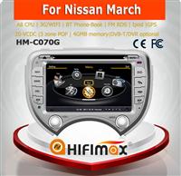 Hifimax car navigation FOR Nissan March WITH A8 CHIPSET DUAL CORE 1080P V-20 DISC WIFI 3G INTERNET DVR