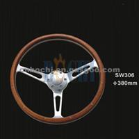 Colorful Center Hub Wood Truck Steering Wheel