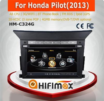 Hifimax car dvd audio navigation system FOR Honda Pilot WITH A8 CHIPSET DUAL CORE 1080P V-20 DISC WIFI 3G INTERNET DVR