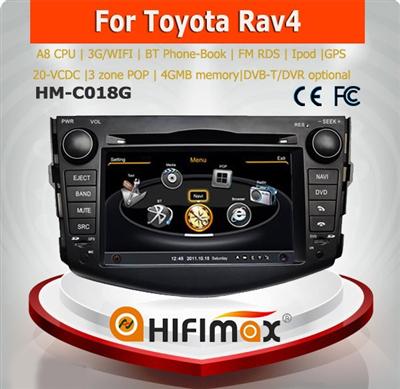 Hifimax car dvd car radio gps navigation FOR TOYOTA RAV4 (09-12) WITH A8 CHIPSET DUAL CORE 1080P V-20 DISC WIFI 3G INTERNET DVR