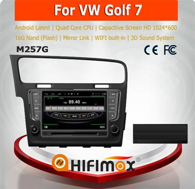 HIFIMAX Android 4.4.4 car dvd gps for VW New Golf 7 WITH HD resolution 1024*600 + bulit-in wifi & mirror link