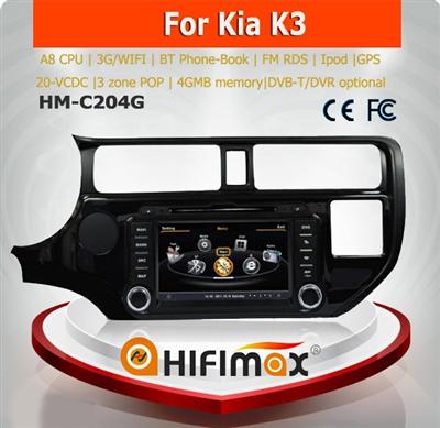 Hifimax car radio dvd gps navigation system for KIA K3 WITH A8 CHIPSET DUAL CORE 1080P V-20 DISC WIFI 3G INTERNET DVR SUPPORT