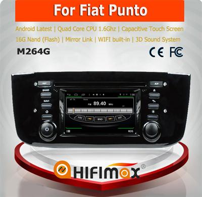 HIFIMAX Android 4.4.4 car radio dvd gps navigation system for Fiat Punto WITH Capacitive screen+SD 1024*600 Resolution