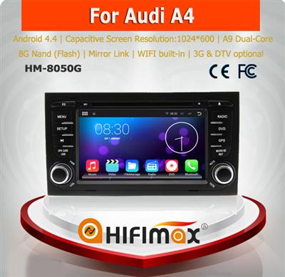 HIFIMAX Android 5.1.1 car audio For Audi A4 car navi 16GB quad-core DVD