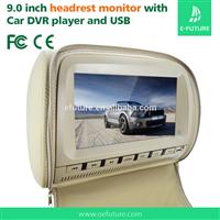 Automobiles 9 inch car dvd headrest monitor with leather zipper,USB,SD,FM,AV in