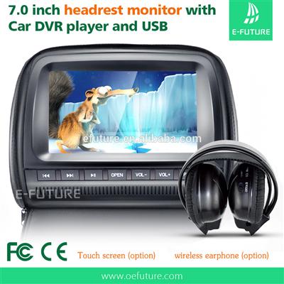 7 inch headrest car touch screen monitor with DVD player