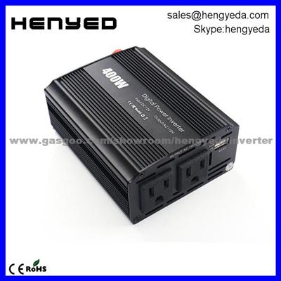 HYD-D400W+1A USB 400W Car Power Inverter 2 AC Outlets 12V DC To 110V AC 1A USB Charging Ports