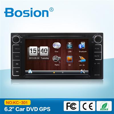 China 6.2 inch Universal Audio Touch Screen DVD Car GPS Navigation with Wireless Rearview Camera for Toyota