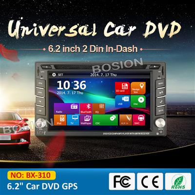 Newest Bosion 2DIN 6.2'' Stereo Car Audio with RDS/GPS/BT/1080P