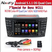 Factory price +PX3 RK3188 android 5.1.1 Quad Core CAR DVD player GPS Navigation For Mercedes-Ben-z W211