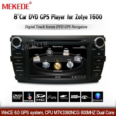 MEKEDE high quality car dvd device for Zotye T600 with 3G GPS radio Bluetooth Ipod game