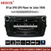 8" A8 chipset touch screen car stereo for Zotye T600 with GPS Navigation system support BT, 3G, radio, TV