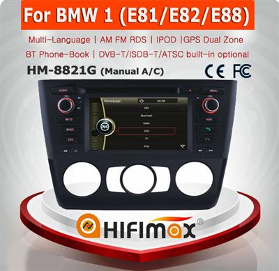 HIFIMAX 6.2'' WIN CE 6.0 Car DVD GPS For BMW 1 Series E82 2004-2012 Coupe manual AC Car DVD Navigation System