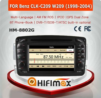 HIFIMAX WIN CE 6.0 Car DVD GPS For Mercedes Benz CLK C209 W209 1998-2004 Car GPS Navigation System