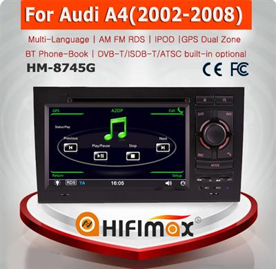 HIFIMAX New 7'' WIN CE 6.0 Car DVD Player For Audi A4 2002-2008 Car Dvd Gps Navigation System